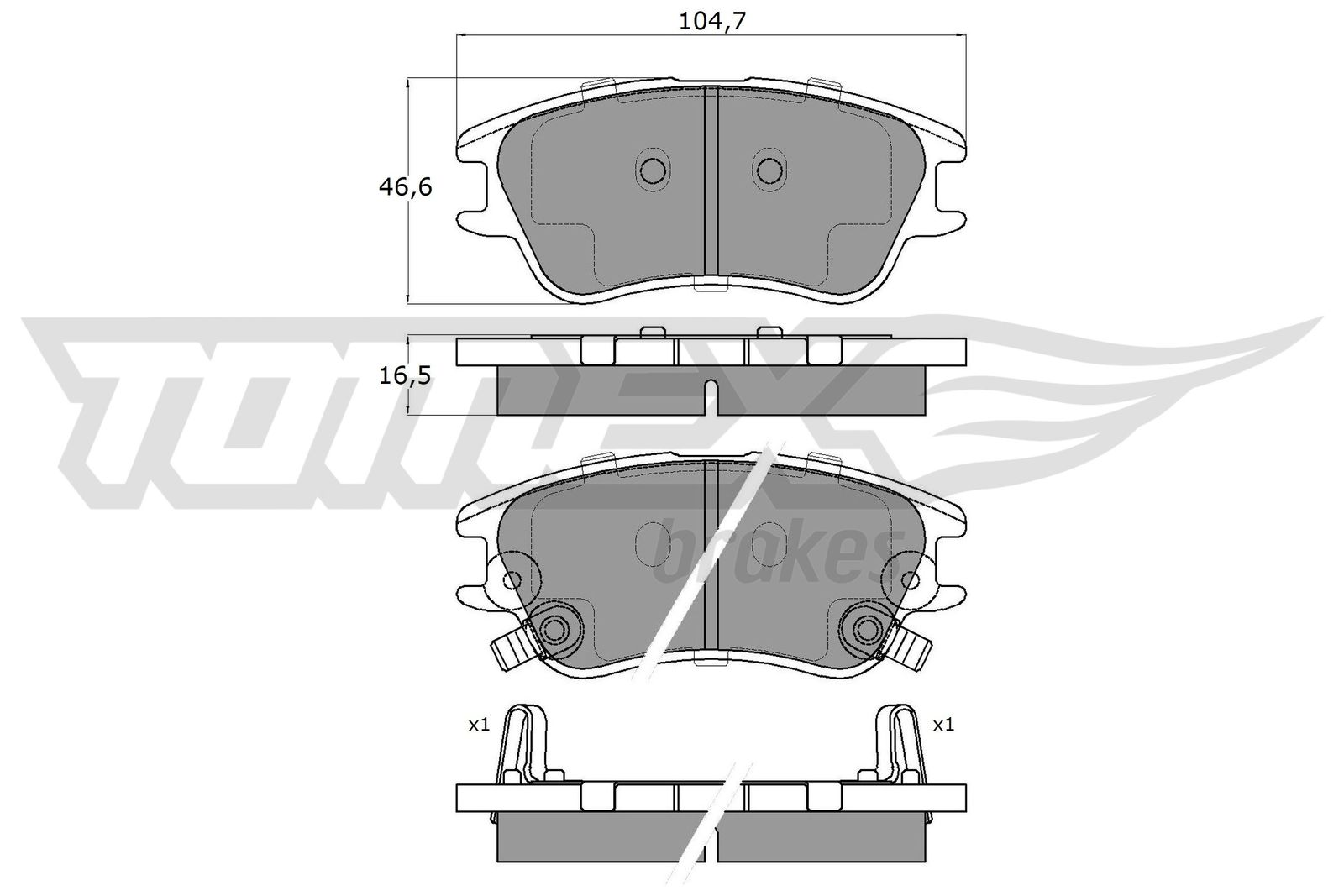 Sada brzdových platničiek kotúčovej brzdy TOMEX Brakes